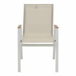 Tavolina e ngrënies Synergy-Azelie komplet 3 alumini  të bardhë dhe kompensatë në ngjyrë natyrale 80x80x74cm - Image 5