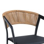 Tavoline ngrenie Nares-Glisten C komplet 5 antracit alumini dhe kompensate ne ngjyre natyrale 140x80x72.5cm - Image 3