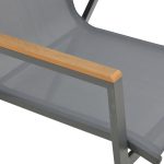 Tavoline ngrenie Nares-Azelie C komplet 5 antracit alumini dhe tekstili me kompensatë në ngjyrë natyrale 140x80x72.5cm - Image 6