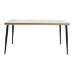 Tavolinë ngrënie Naoki X set me 5  bastun prej palme kacavjerrëse pe në nuancë natyrale dhe metal i zi 160x90x78cm - Image 3