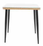 Komplet tavoline ngrënieje Naoki U me 5  bastun prej palme kacavjerrëse në nuancë natyrale dhe metal i zi 80x80x78cm - Image 3