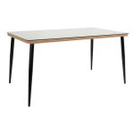 Komplet tavoline ngrënieje Naoki U me 7  bastun prej palme kacavjerrëse pe në nuancë natyrale dhe metal i zi 160x90x78cm - Image 2