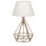 Llambë tavoline PWL-1080, E27, ngjyrë e bardhë-ari 22x22x37cm