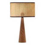 Llambë tavoline Retroa, dru i ahut dhe ratan PE në ngjyrë natyrale, D24x38cm