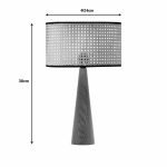 Llambë tavoline Retroa, dru i ahut dhe ratan PE në ngjyrë natyrale, D24x38cm - Image 3