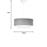 Llambë tavani Sombre, jute dhe stof në ngjyrë bezhë-ekru D30x70cm - Image 2