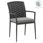 Kolltuku Moritz  jastëk me litar antracit alumini në gri