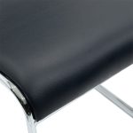 Karrige zyre për vizitorë Asher, PU e zezë, këmbë ngjyrë krom - Image 6