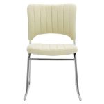 Karrige zyre për vizitorë Amelia, PVC fildish - Image 4