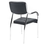 Karrige zyre për vizitorë Florida, PVC e zezë, këmbë ngjyrë krom - Image 2