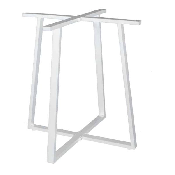 Bazë e tavolinës lavish, metalike e bardhë, 70x70x73cm