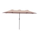 Ombrellë profesionale Dorizo, me stof ngjyrë kafe prej alumini, 2.6x4.5x2.5m