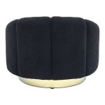 Armchair Lettice  pëlhurë pelushi e zezë-artë 95x83x69cm - Image 5