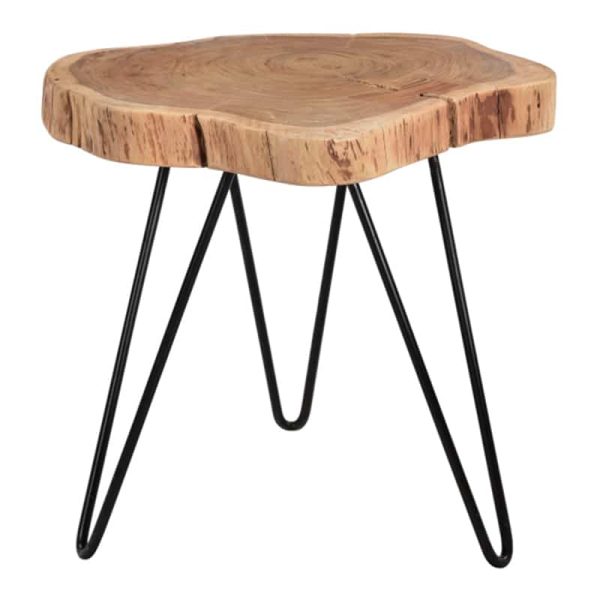 Tavolina e kafesë Davis druri i akacies së ngurtë 6.5-7cm arrë arrë 85x85x45cm