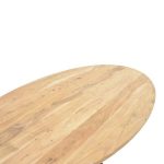 Tavolinë Bonre  dru masiv akacia natyral këmbë të zeza metali 175x96x76cm - Image 5