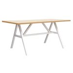 Tabela Alarick  këmbë natyrore-bardhë 160x90x76cm