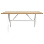 Tabela Alarick  këmbë natyrore-bardhë 160x90x76cm - Image 3