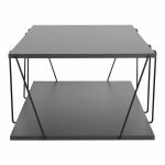 Tavolina e kafesë Tars  gri-e zezë e errët 120x50x30cm - Image 3