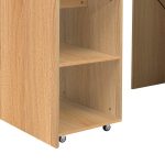 Tavolinë pune polimorfike Tivouzal, melaminë sonoma, e palosshme 140x60x72cm - Image 6