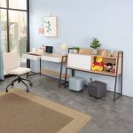 Tavolinë pune Jersey, melaminë në nuancë të bardhë-natyrale dhe metal antracit 124x54x171cm - Image 3