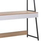 Tavolinë pune Jersey, melaminë në nuancë të bardhë-natyrale dhe metal antracit 124x54x171cm - Image 6