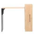 Tavolinë mini bari Winely, me melaminë në hije natyrale dhe metal i zi 122x44.5x108cm - Image 4