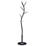 Coat Stand Sergio  metal black-natural D37x171cm