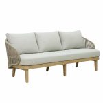 Komplet Peregine 4 pc dhome ndenje pëlhurë e fortë eukalipt prej druri në ngjyrë bezhë - Image 3