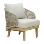 Komplet Peregine 4 pc dhome ndenje pëlhurë e fortë eukalipt prej druri në ngjyrë bezhë - Image 4