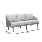 Komplet Peregine 4 pc dhome ndenje pëlhurë e fortë eukalipt prej druri në ngjyrë bezhë - Image 6