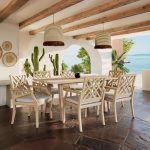 Tavolinë ngrënie Malibu-Bolen 7 copë pëlhurë e fortë dru akacie-bezhë - Image 2