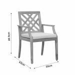 Tavolinë ngrënie Malibu-Bolen 7 copë pëlhurë e fortë dru akacie-bezhë - Image 6