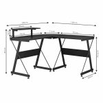 Tavolinë gaming Arien, ngjyrë e zezë 120x120x88cm - Image 5