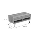 Skyfi  polymorphic coffee table natural-dark grey 100x60x45cm - Image 6