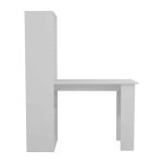 Tavolinë për zyre me raft Acumen, e veshur me melamine të bardhë, 120x50x150cm - Image 2