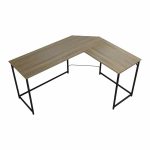 Tavolinë zyre Impetus, kënd i djathtë, melaminë në ngjyrë sonoma-e zezë 150x120x75 - Image 4