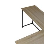 Tavolinë zyre Impetus, kënd i djathtë, melaminë në ngjyrë sonoma-e zezë 150x120x75 - Image 5