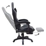 Karrige gaming me mbështetëse këmbësh Moza, PU e zezë-gri - Image 4