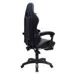 Karrige gaming me mbështetëse këmbësh Moza, PU e zezë-gri - Image 5