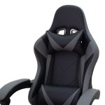 Karrige gaming me mbështetëse këmbësh Moza, PU e zezë-gri - Image 6