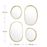 Pasqyrë Klelia, set-4 pjesësh, ngjyrë ari, 60x2x96.5cm - Image 3