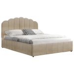 Krevat i dyfishtë Tatiana  pëlhurë beige me magazinim 160x200cm