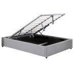 Krevat i dyfishtë Circe  PU gri me magazinim 150x200cm - Image 3