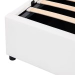 Krevat i dyfishtë Circe  PU i bardhë me magazinim 150x200cm - Image 7