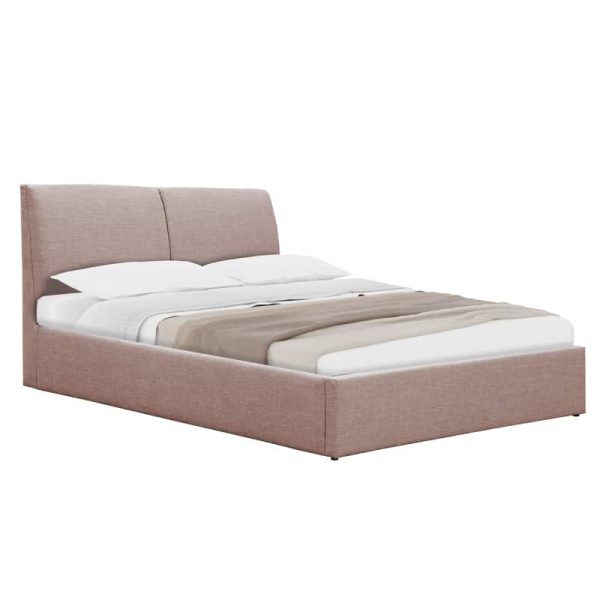 krevat dopio Violaine  pëlhurë bezhë-gri me magazinim 160x200cm