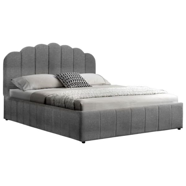 Dyfishtë krevat Tatiana  pëlhurë antracite me magazinë 160x200cm