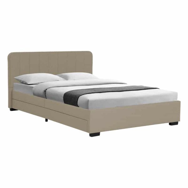 Krevat çift me sirtarë Veloty, stof gri 150x200cm