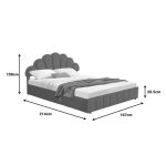 Krevat çift me hapësirë magazinimi Wardie, kadife gri e errët 160x200cm - Image 5