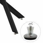 Tavolina e ngrënies Greta  në ngjyrë të zezë me xham 8mm tempered D100x75cm - Image 5