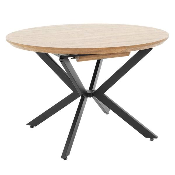 Tavolina e ngrënies Lydia  MDF e zgjeruar në ngjyrë të zezë të arrës 120-160x120x79cm